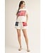 Campbell White American Flag Shorts