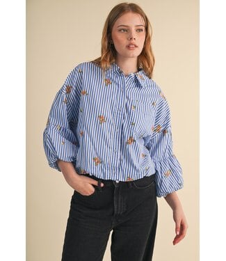 Merci Lane Floral Embroidery Top