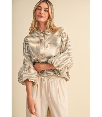 Merci Lane Floral Embroidery Top