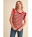 Sandy Red Striped Sweater Top