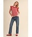 Sandy Red Striped Sweater Top
