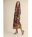 Autumn Black Floral Midi Dress