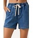 Connie Denim Drawstring Pocket Shorts
