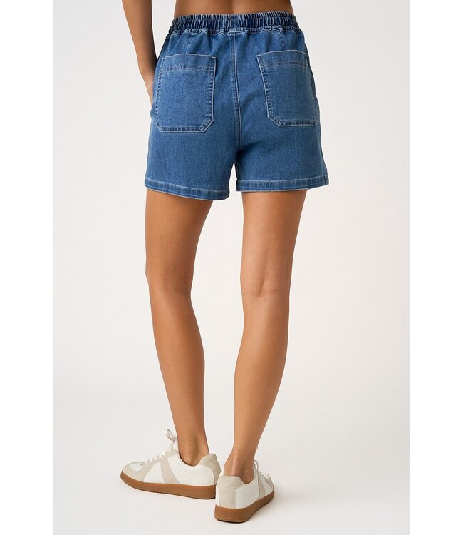 Connie Denim Drawstring Pocket Shorts