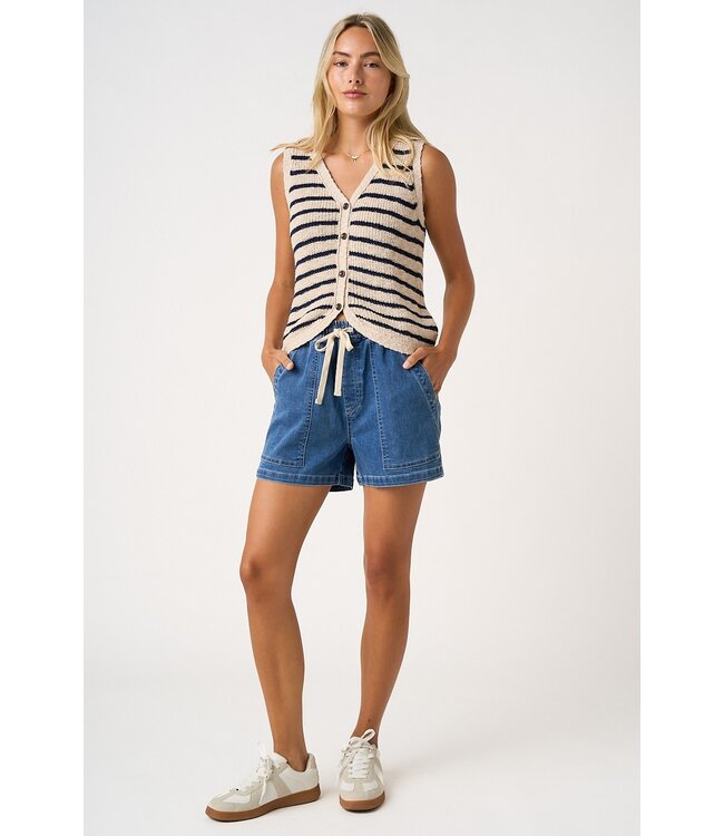 Connie Denim Drawstring Pocket Shorts
