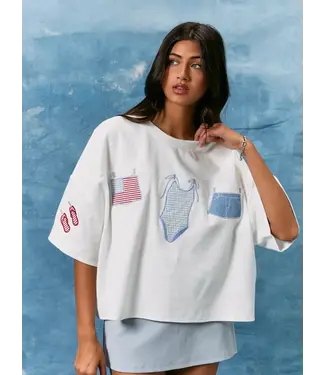 Le Lis Bella White Summer Days Top