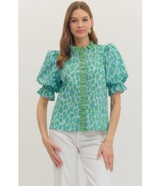 Entro Victoria Green Animal Top
