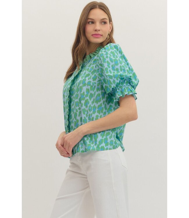 Victoria Green Animal Top