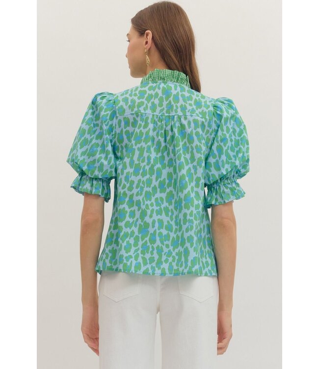 Victoria Green Animal Top