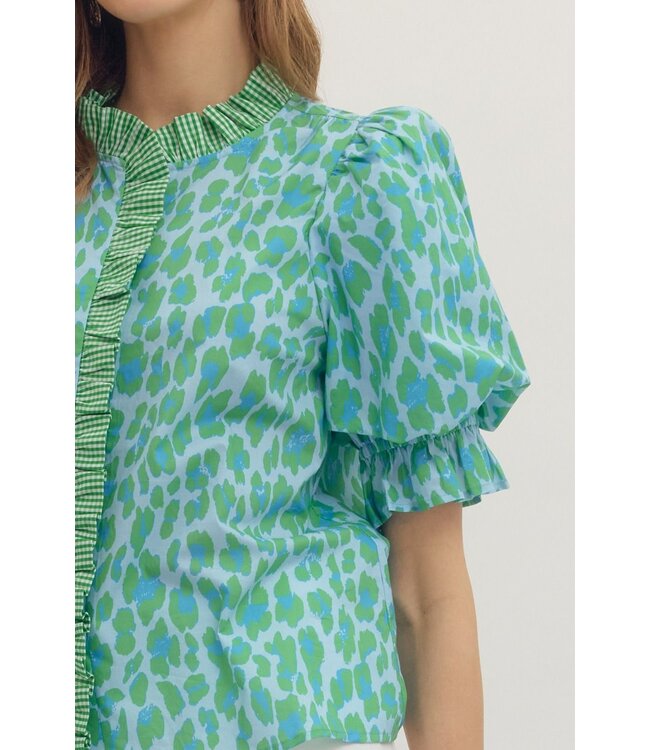 Victoria Green Animal Top