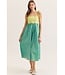 Jan Kiwi Green Striped Midi Dress