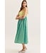 Jan Kiwi Green Striped Midi Dress