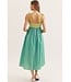 Jan Kiwi Green Striped Midi Dress