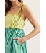Jan Kiwi Green Striped Midi Dress