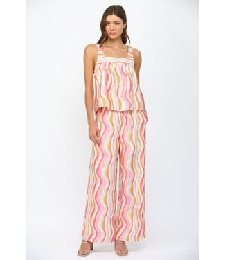 Fate Summer Pink Wavy Stripe Bottoms