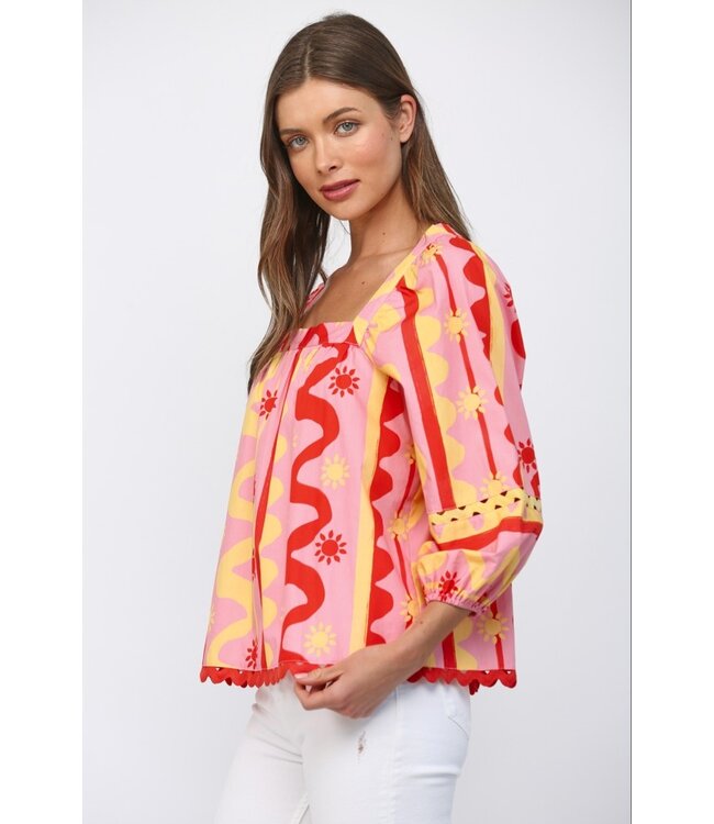 Jasmine Pink Sun Poplin Top