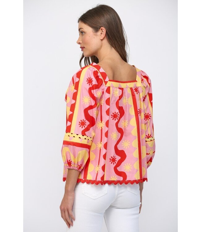 Jasmine Pink Sun Poplin Top