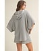 Gracie Denim Striped Hoodie Shorts