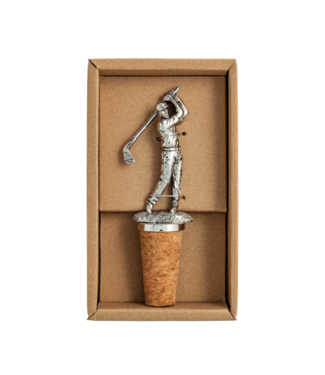 Golfer Metal Bottle Stopper