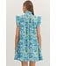 Debbie Blue Botanical Dress