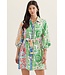 Denise Green Botanical Striped Dress