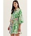 Denise Green Botanical Striped Dress