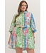 Rani Green Botanical Striped Dress