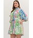 Rani Green Botanical Striped Dress