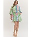 Rani Green Botanical Striped Dress
