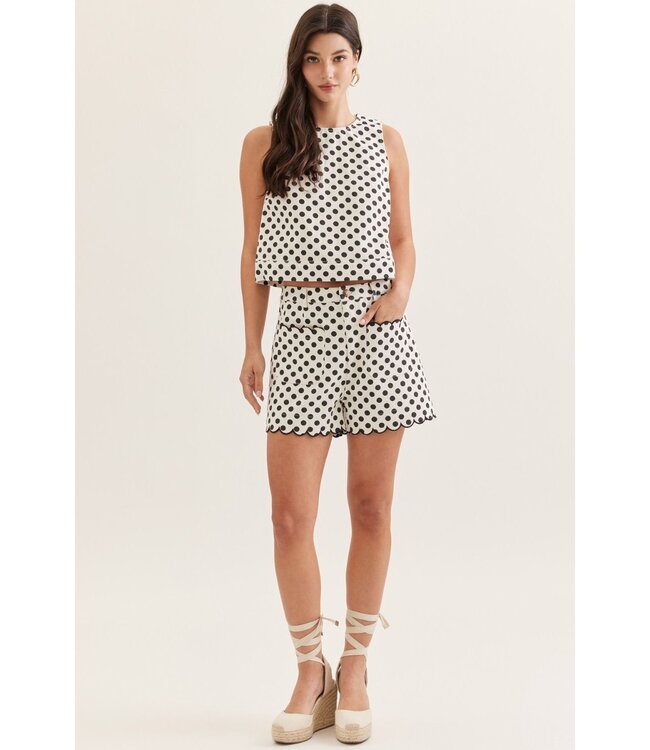 Sherry White Polka Dot Shorts