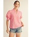 Shaye Bubble Gum Embroidered Top