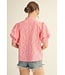 Shaye Bubble Gum Embroidered Top