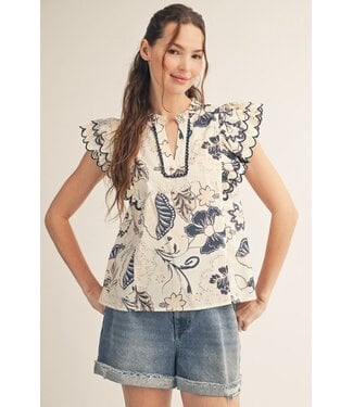 Jodifl Jordan Cream Floral Top