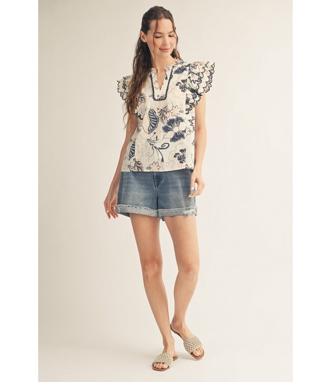 Jordan Cream Floral Top