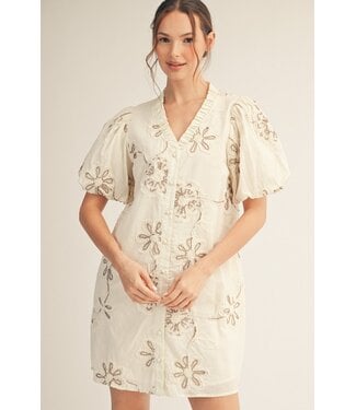 Jodifl Shelly Off White Floral Dress