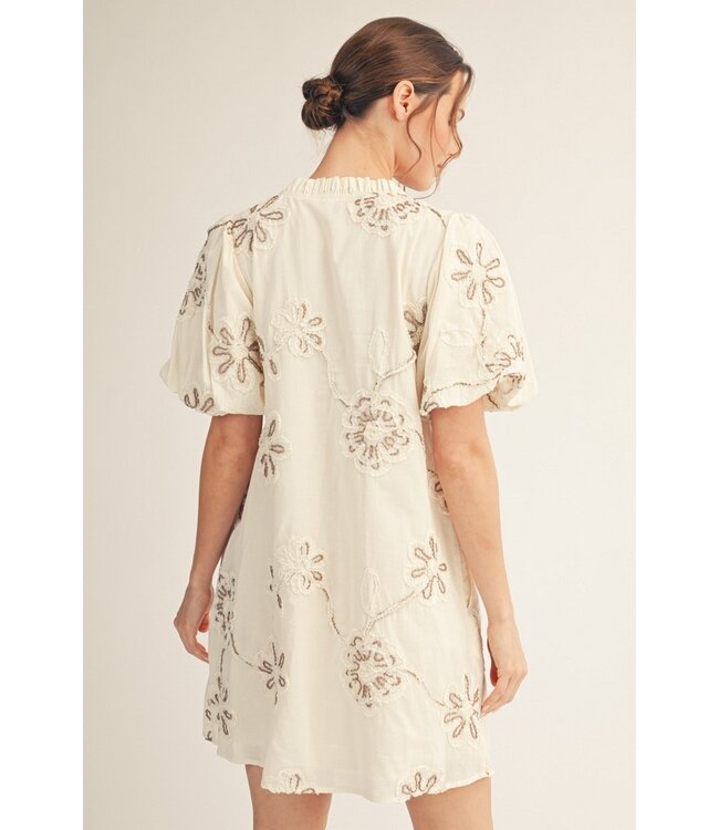 Shelly Off White Floral Dress