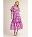 Jana Purple Tiered Floral Midi Dress