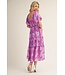 Jana Purple Tiered Floral Midi Dress