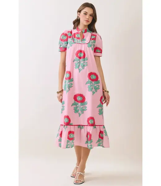 TCEC Lilly Pink Floral Midi Dress
