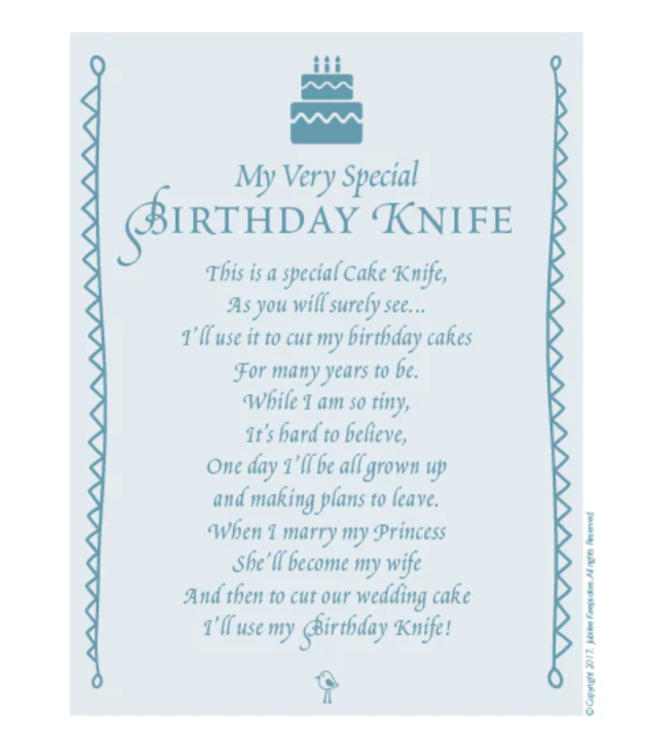 Blue Seersucker Birthday Knife