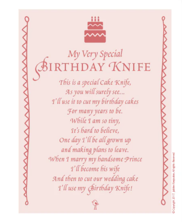 Pink Seersucker Birthday Knife