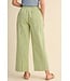 Carmine Sage Striped Wide Leg Drawstring Pants