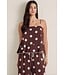 Alaina Brown Polka Dot Peplum Top