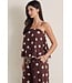 Alaina Brown Polka Dot Peplum Top