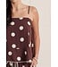 Alaina Brown Polka Dot Peplum Top