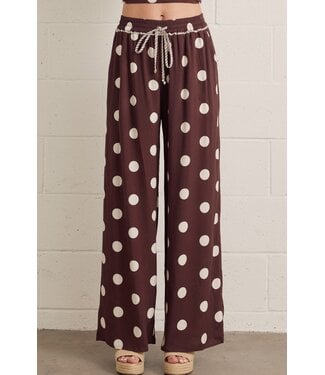 Entro Alaina Brown Polka Dot Pants