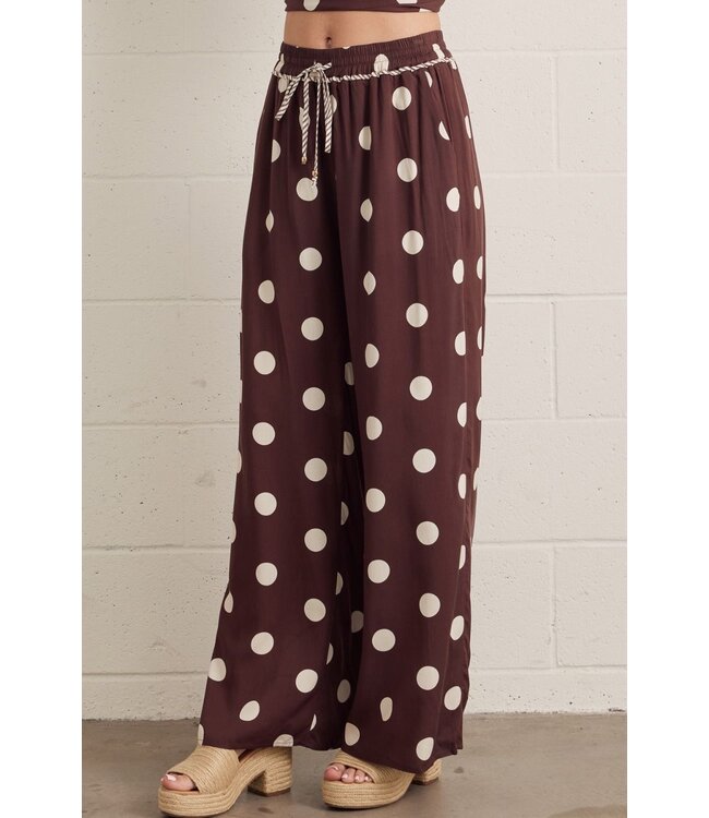 Alaina Brown Polka Dot Pants