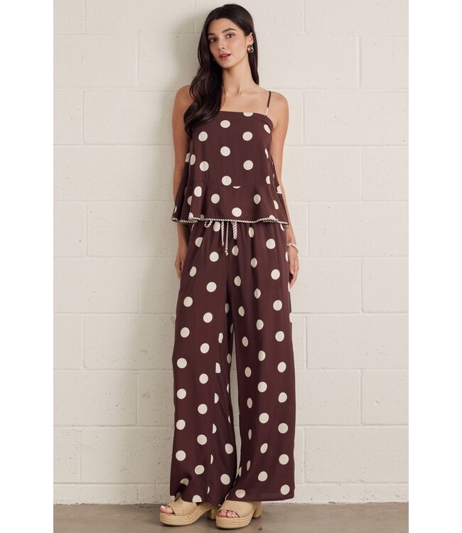 Alaina Brown Polka Dot Pants