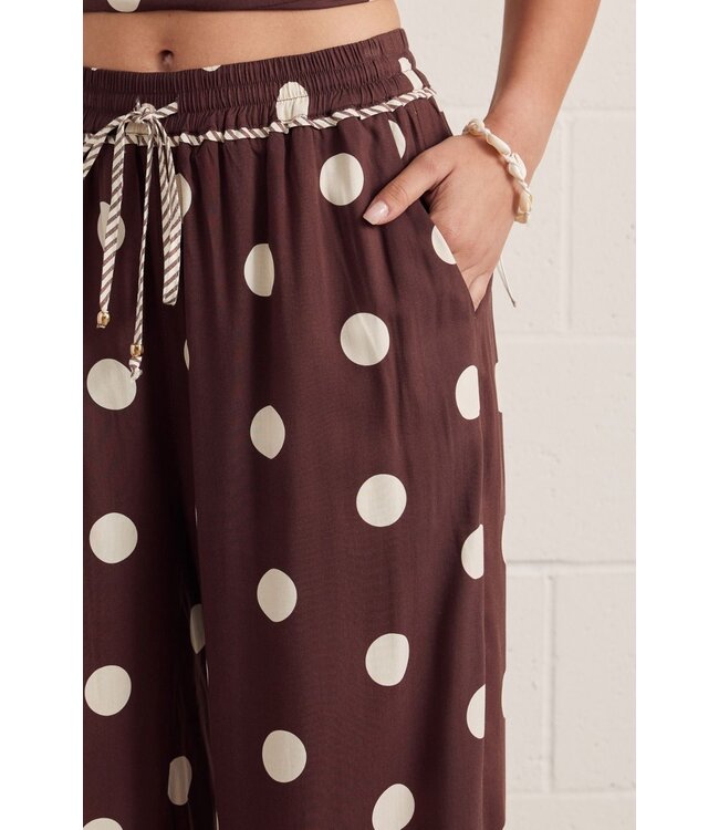 Alaina Brown Polka Dot Pants