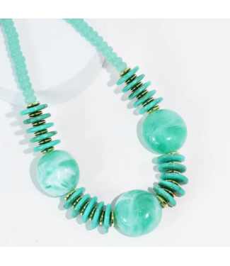 Treasure Jewels Round Top Turquoise Necklace
